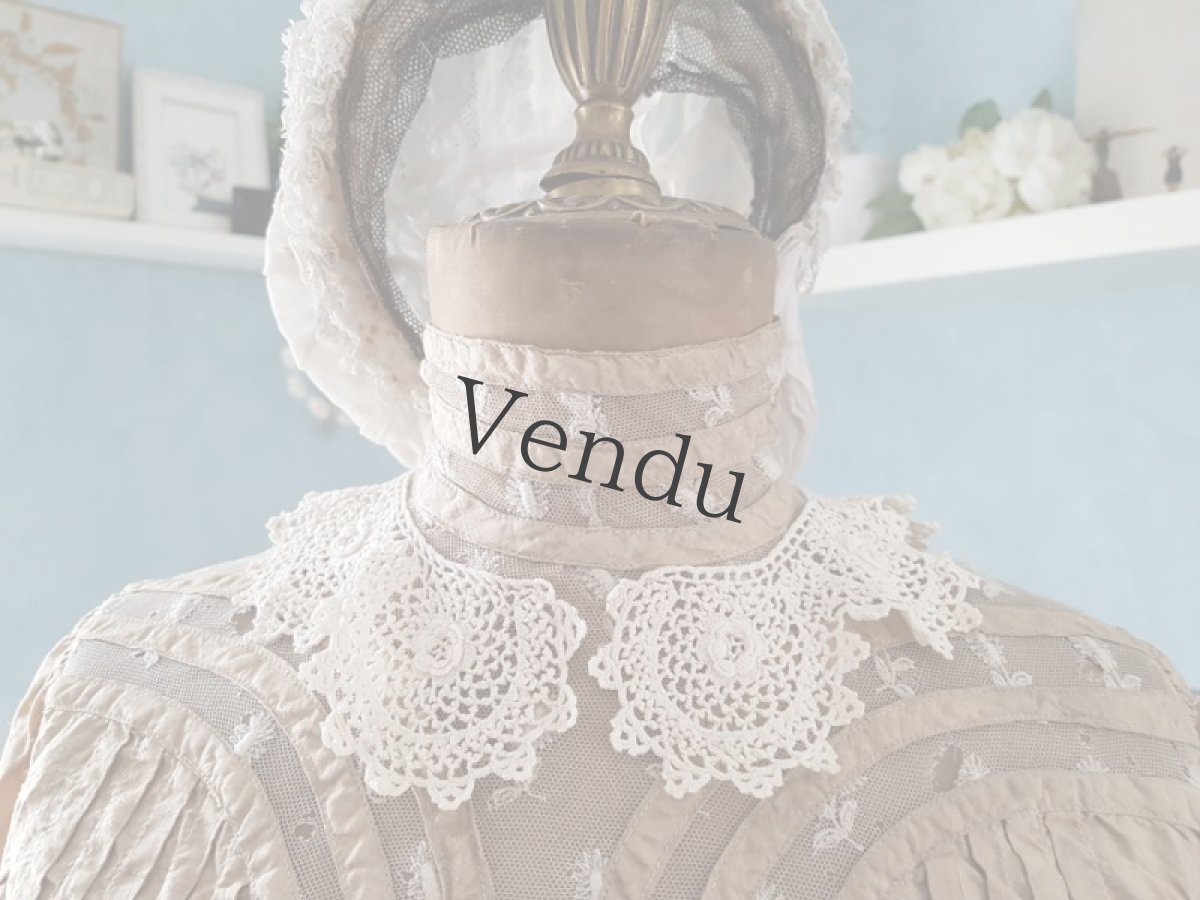 画像8: フランスヴィンテージ　アイリッシュクロッシェレースのつけ襟 (8)