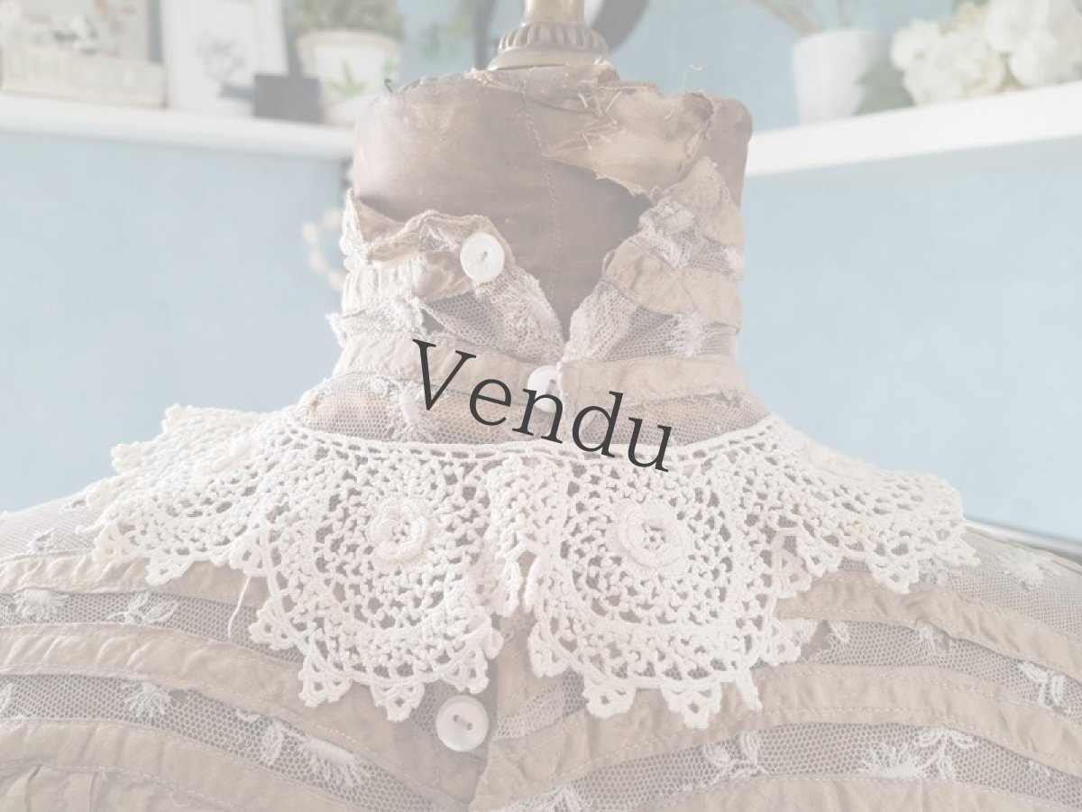 画像10: フランスヴィンテージ　アイリッシュクロッシェレースのつけ襟 (10)