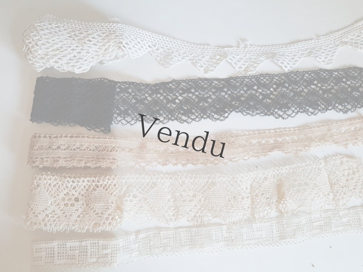 画像2: フランスアンティーク　レースセット10種 7m以上〜 (2)