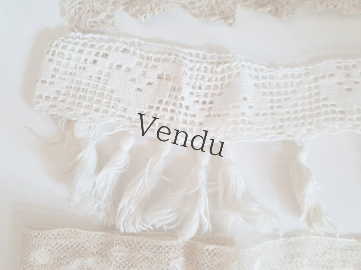 画像9: フランスアンティーク　レースセット10種 7m以上〜 (9)