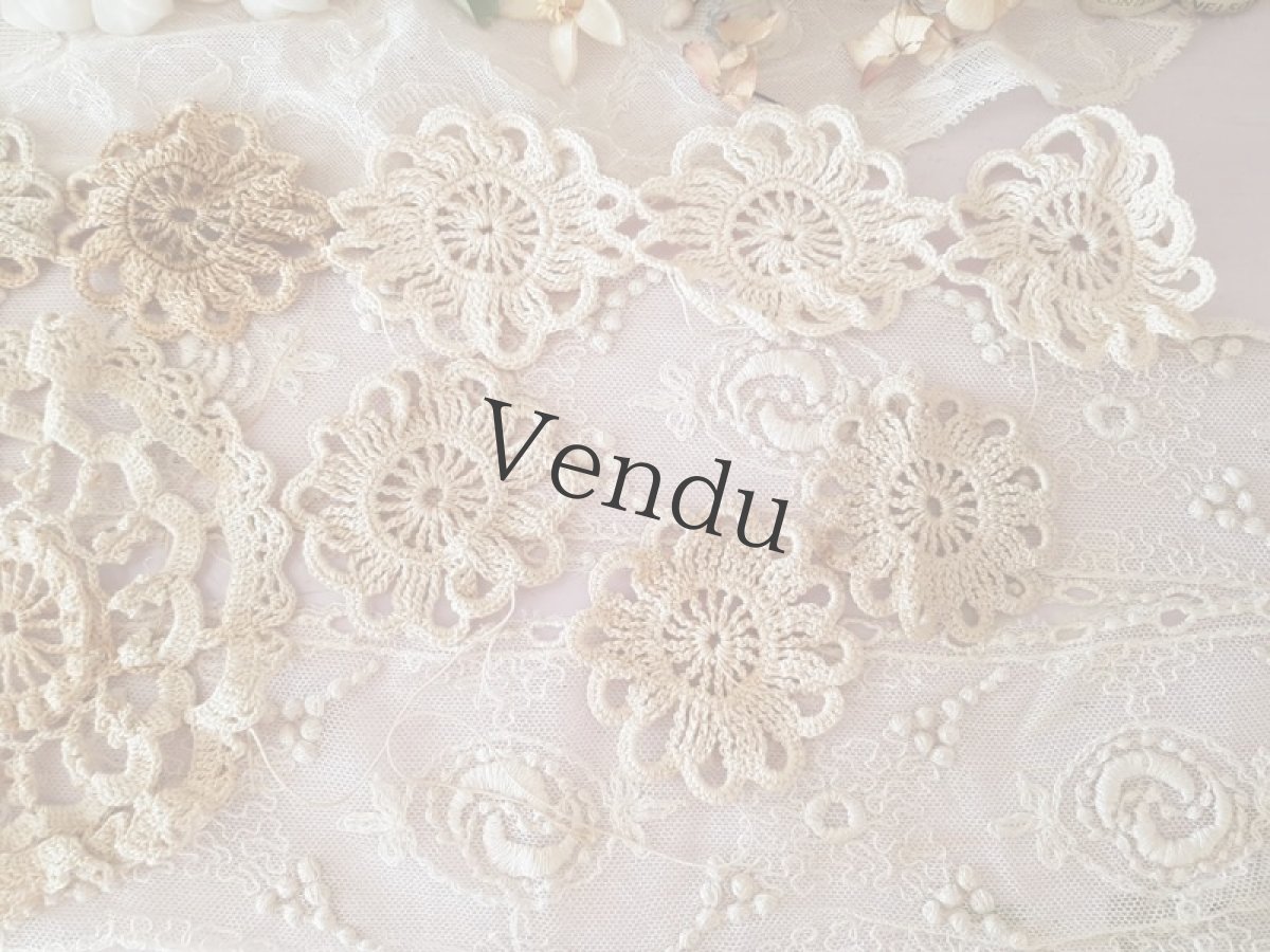 画像4: フランスヴィンテージ　クロッシェレースモチーフセット (4)