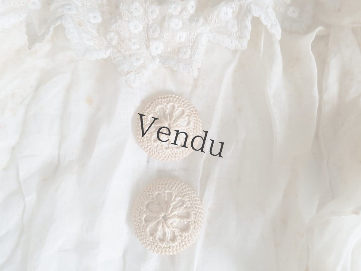 画像2: フランスヴィンテージ　レースボタン 31mm (2)