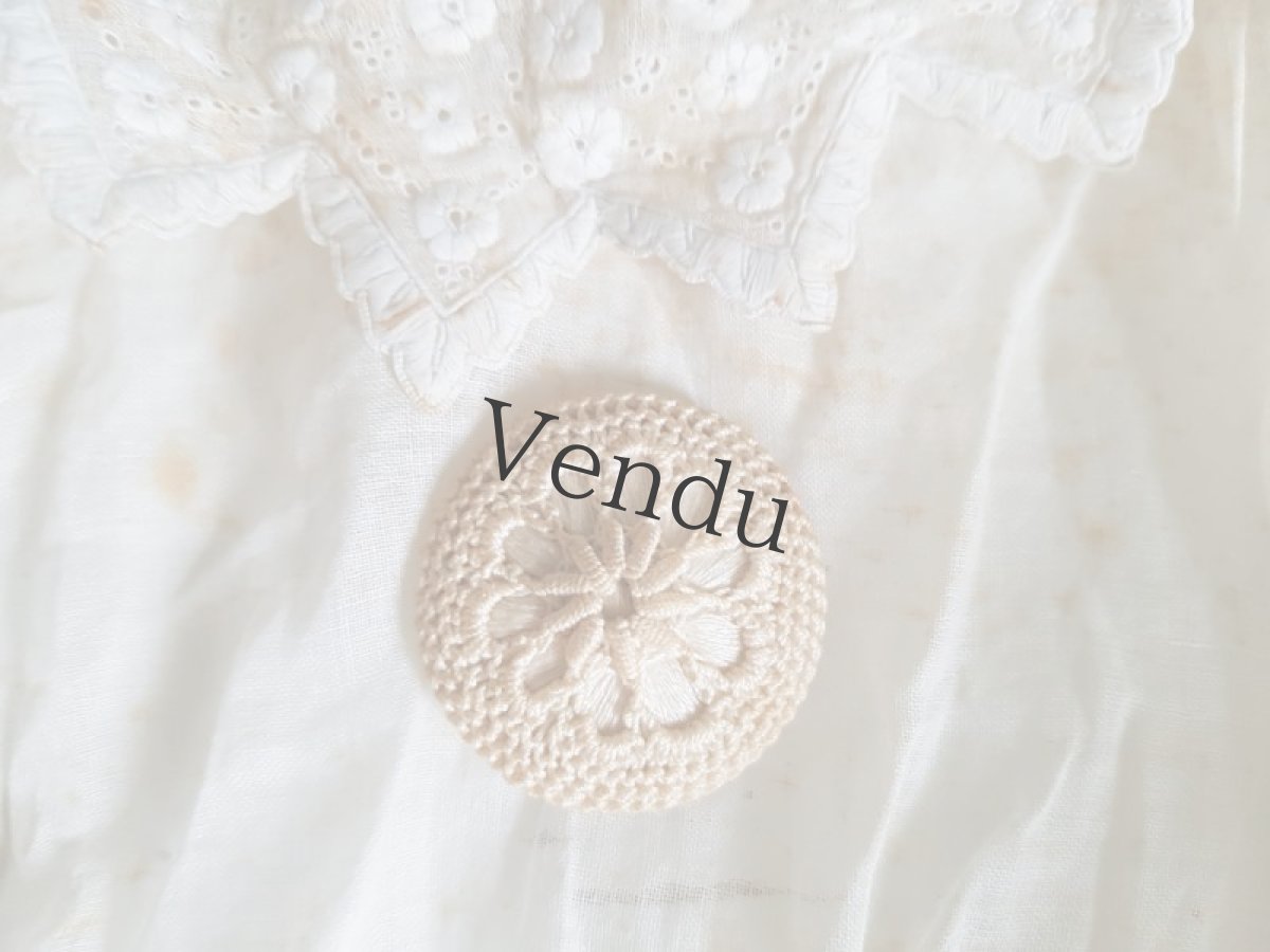 画像3: フランスヴィンテージ　レースボタン 31mm (3)