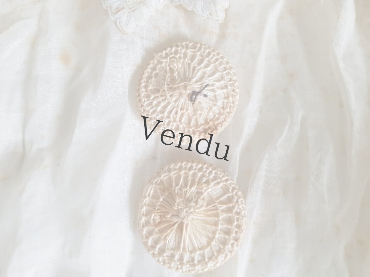 画像5: フランスヴィンテージ　レースボタン 31mm (5)