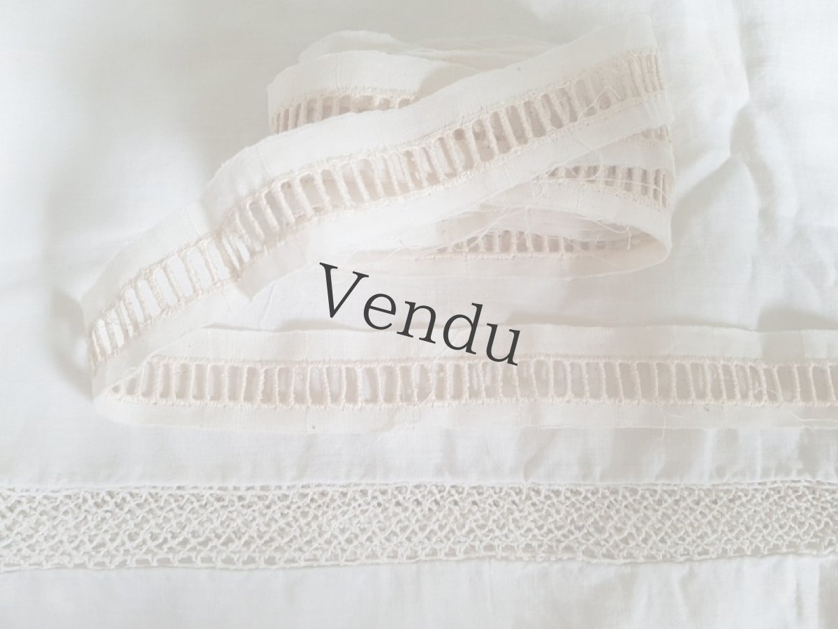 画像3: フランスアンティーク　1900-1920 シンプルレースブレード 50cm〜 (3)