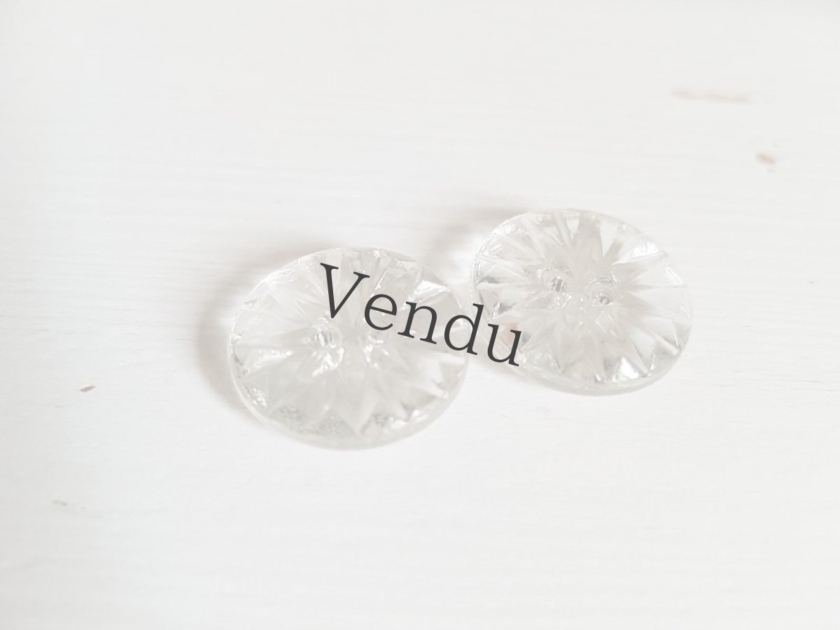 画像5: フランスアンティーク　キラキラガラスボタン18mm (5)