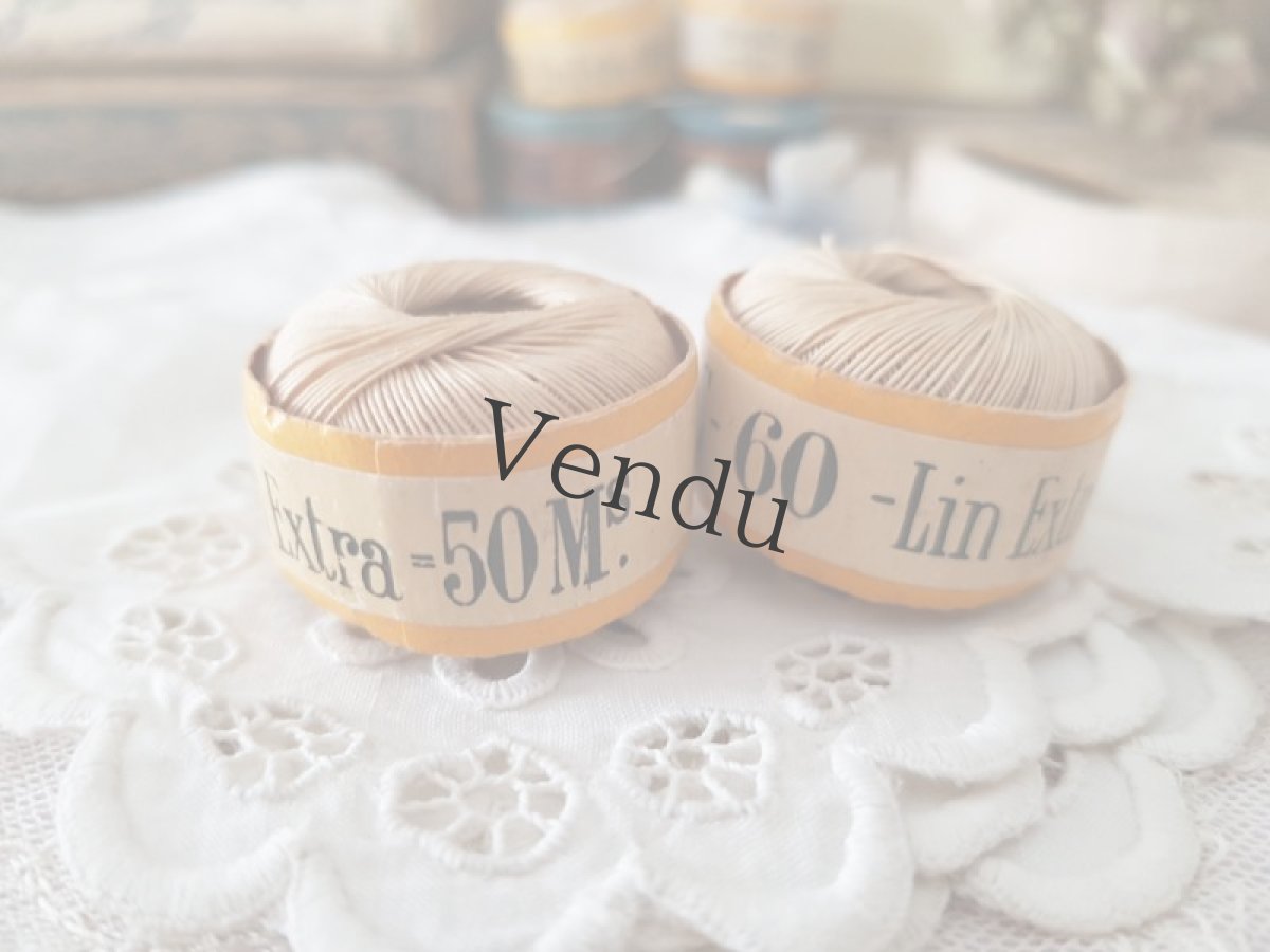 画像3: フランスアンティーク　ROGEZ A LILLE 小さな糸玉 リネン 60 (3)
