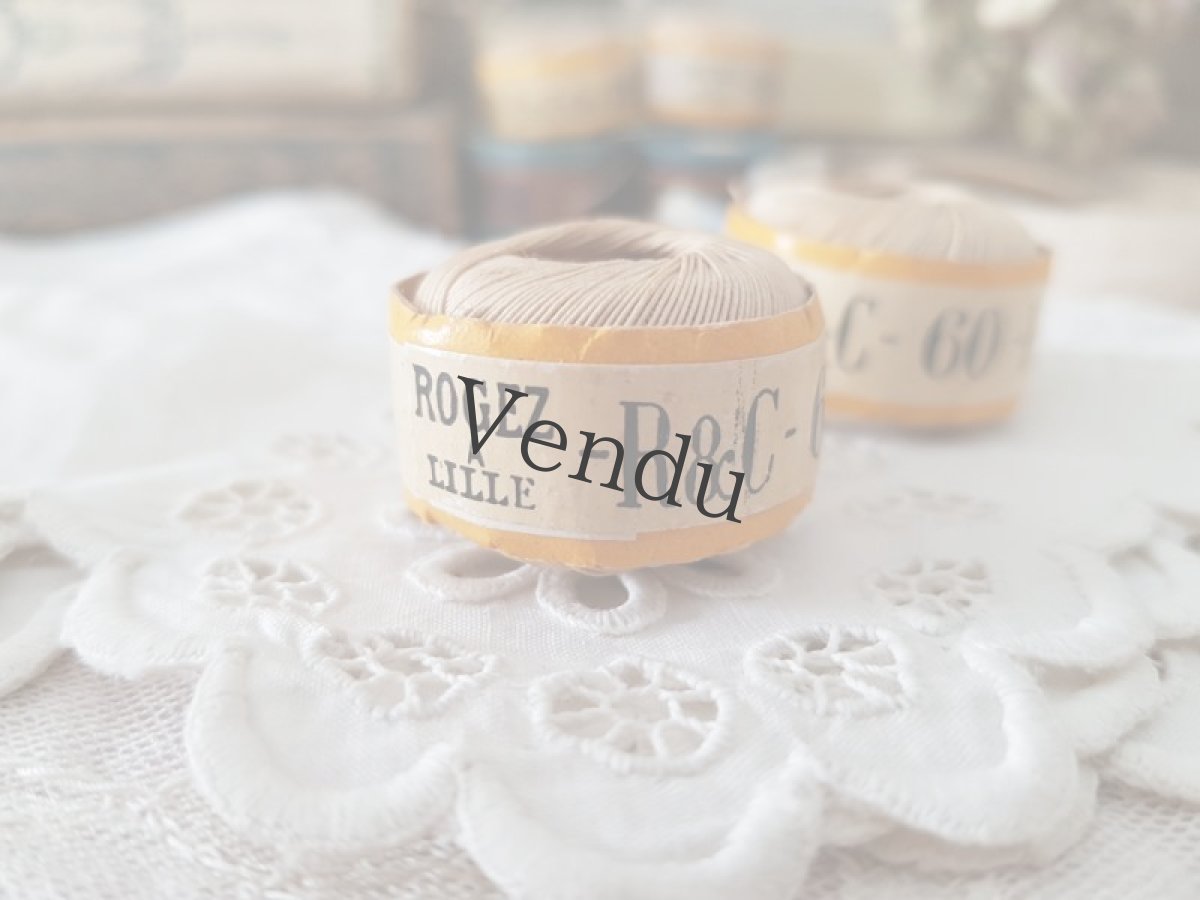 画像2: フランスアンティーク　ROGEZ A LILLE 小さな糸玉 リネン 60 (2)