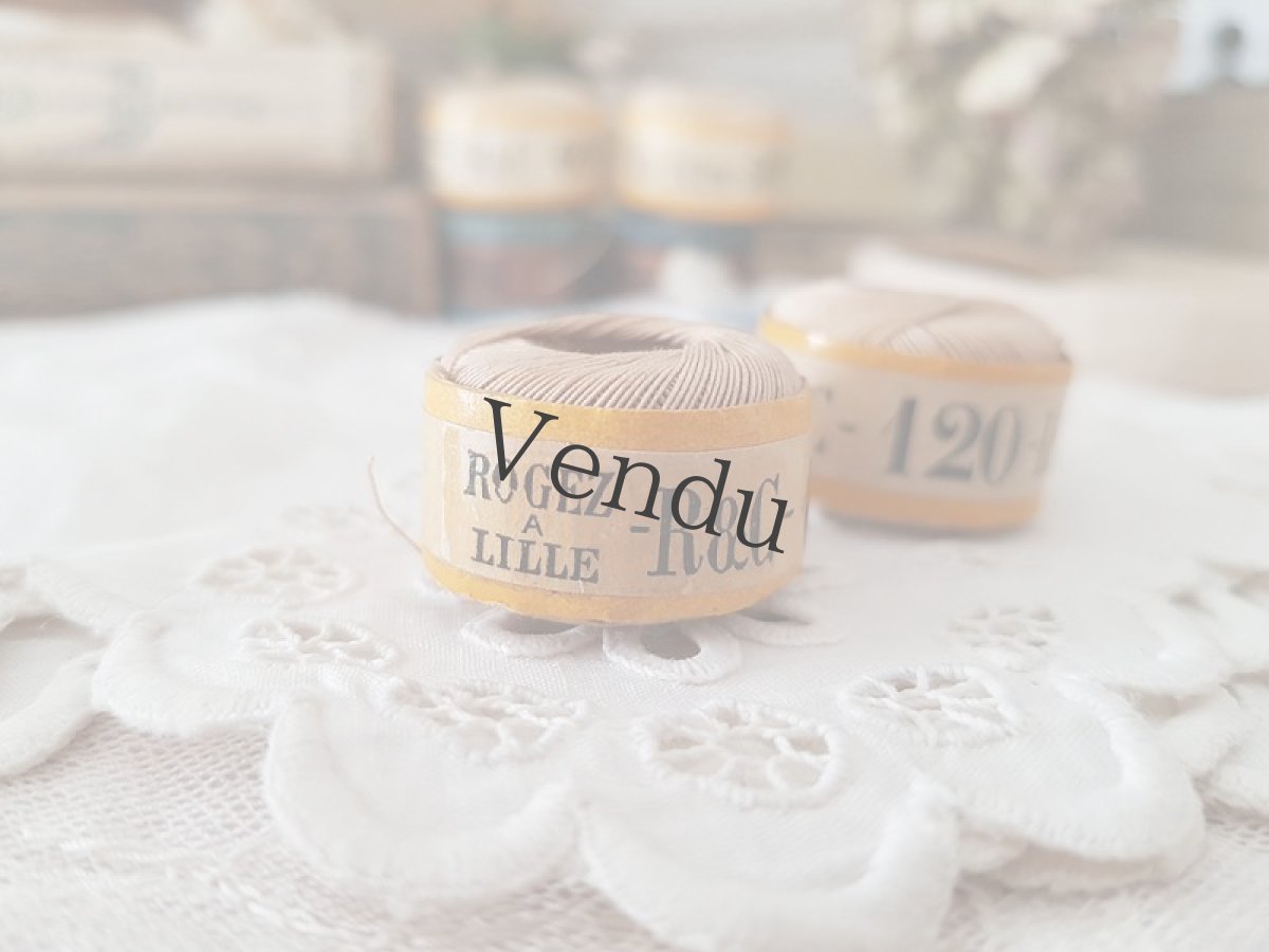 画像2: フランスアンティーク　ROGEZ A LILLE 小さな糸玉 リネン 150 (2)