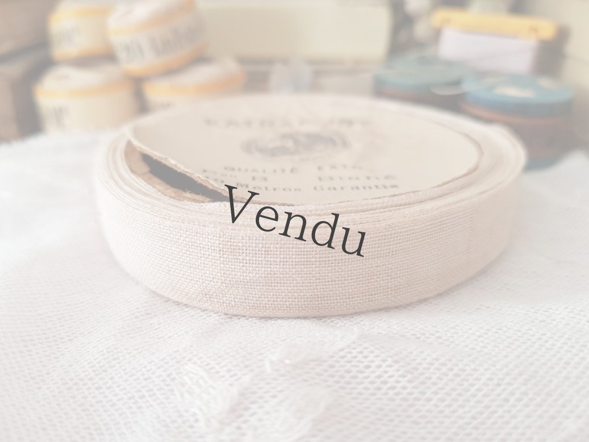 画像3: フランスアンティーク　P.F.C リボン エクリュ (3)