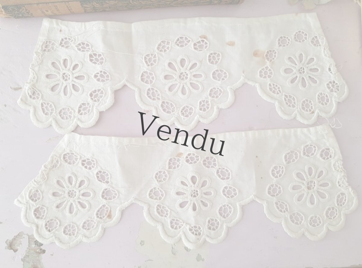 画像5: フランスアンティーク　カットワークレース端切れ3枚セット (5)