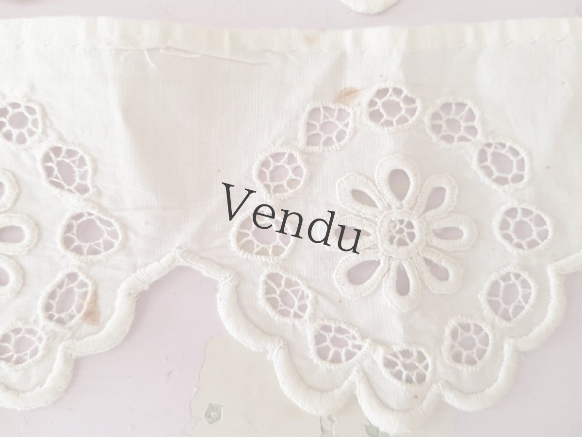 画像8: フランスアンティーク　カットワークレース端切れ3枚セット (8)