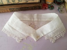 画像3: フランスアンティーク　白糸刺繍の小さなつけ襟 (3)