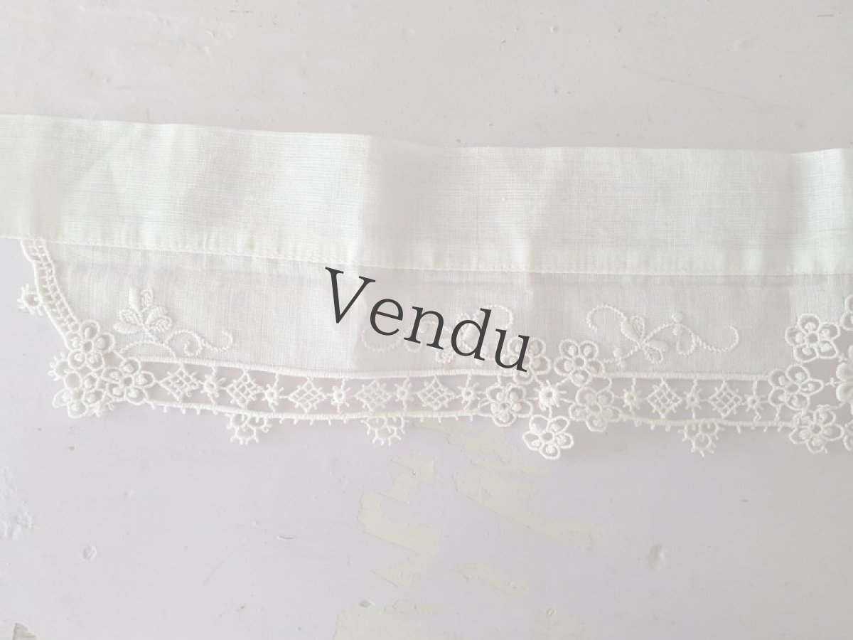 画像4: フランスアンティーク　白糸刺繍の小さなつけ襟 (4)