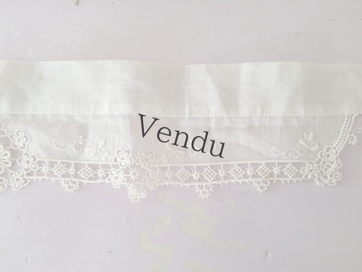 画像6: フランスアンティーク　白糸刺繍の小さなつけ襟 (6)