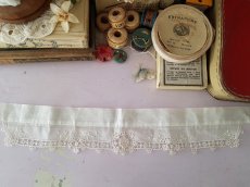 画像1: フランスアンティーク　白糸刺繍の小さなつけ襟 (1)
