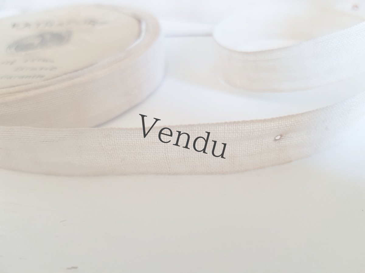 画像6: フランスアンティーク　P.F.C リボン エクリュ (6)