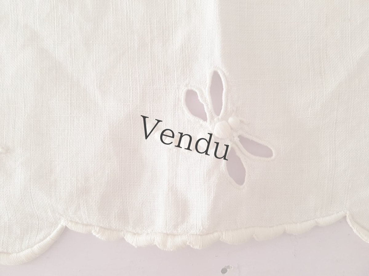 画像5: フランスヴィンテージ　カットワーク刺繍のかわいいドイリー (5)