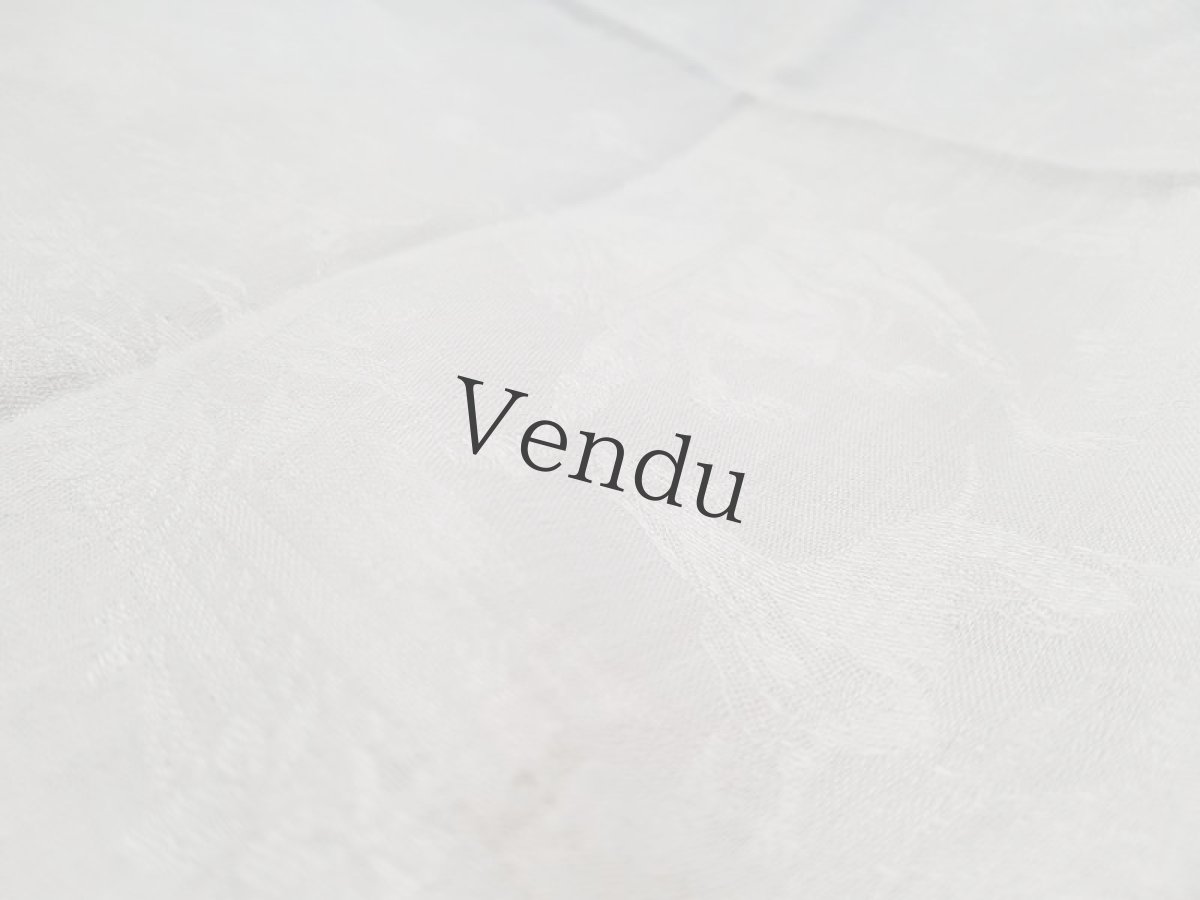 画像5: フランスアンティーク　モノグラム手刺繍HF ダマスク織リネンクロス (5)