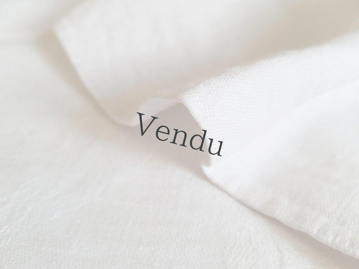 画像8: フランスアンティーク　モノグラム手刺繍HF ダマスク織リネンクロス (8)