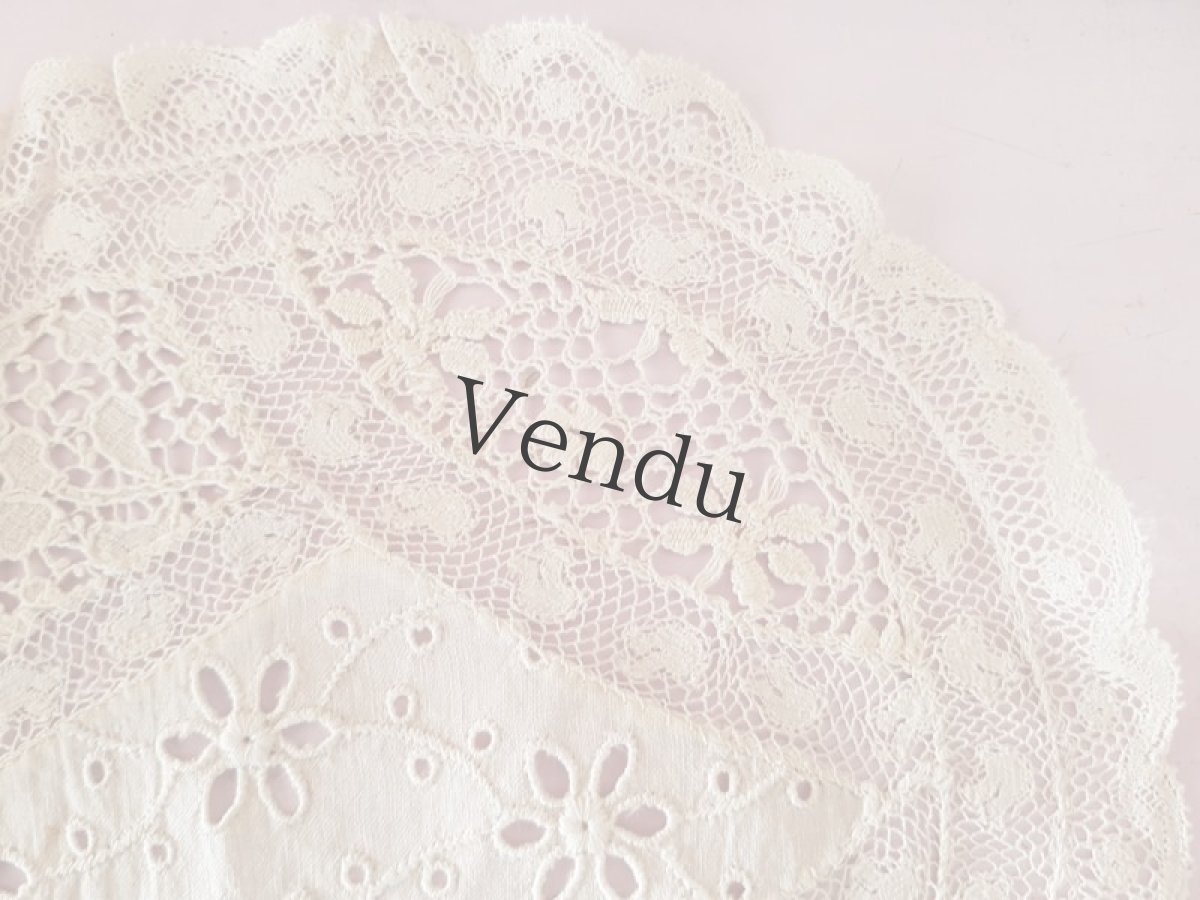 画像5: フランスヴィンテージ　ノルマンディレースのドイリー (5)