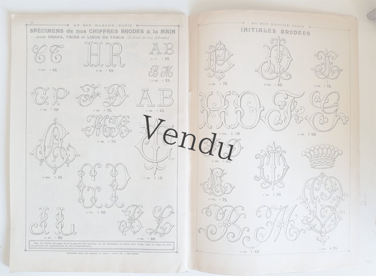 画像9: フランスアンティーク 1900年前後 Au Bon Marché Paris / Trousseaux Linge de Maisonカタログ (9)