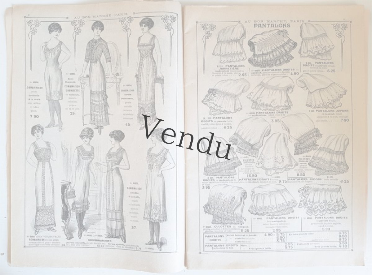 画像3: フランスアンティーク 1900年前後 Au Bon Marché Paris / Trousseaux Linge de Maisonカタログ (3)