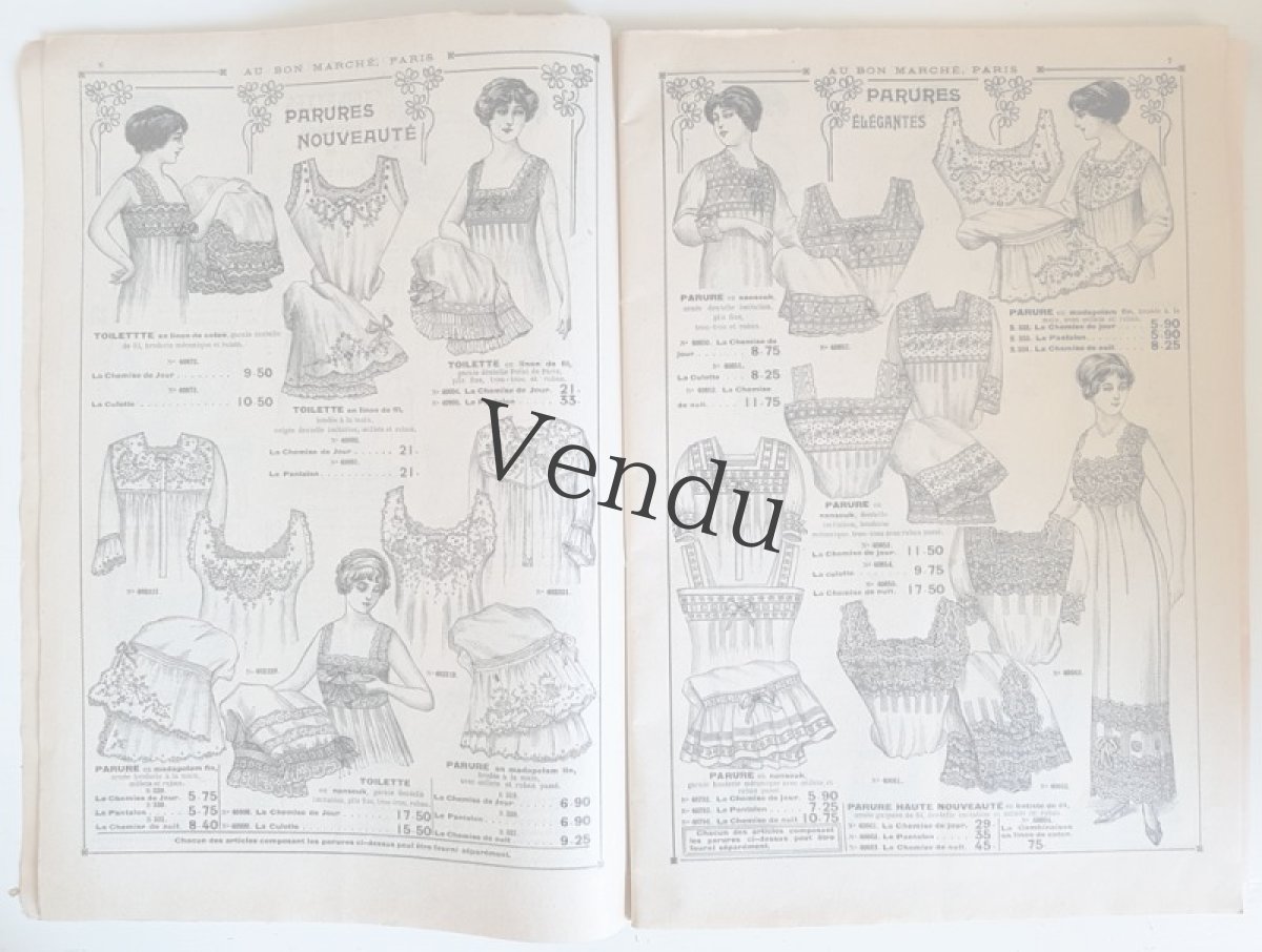 画像2: フランスアンティーク 1900年前後 Au Bon Marché Paris / Trousseaux Linge de Maisonカタログ (2)