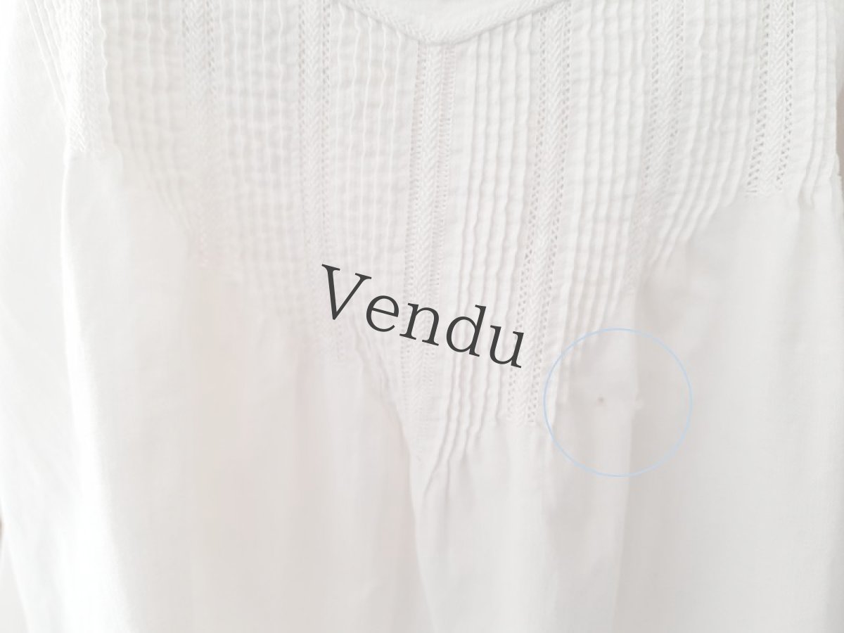 画像17: フランスアンティーク　蝶のカットワーク刺繍 コットンワンピース (17)