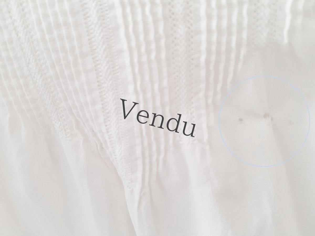 画像18: フランスアンティーク　蝶のカットワーク刺繍 コットンワンピース (18)