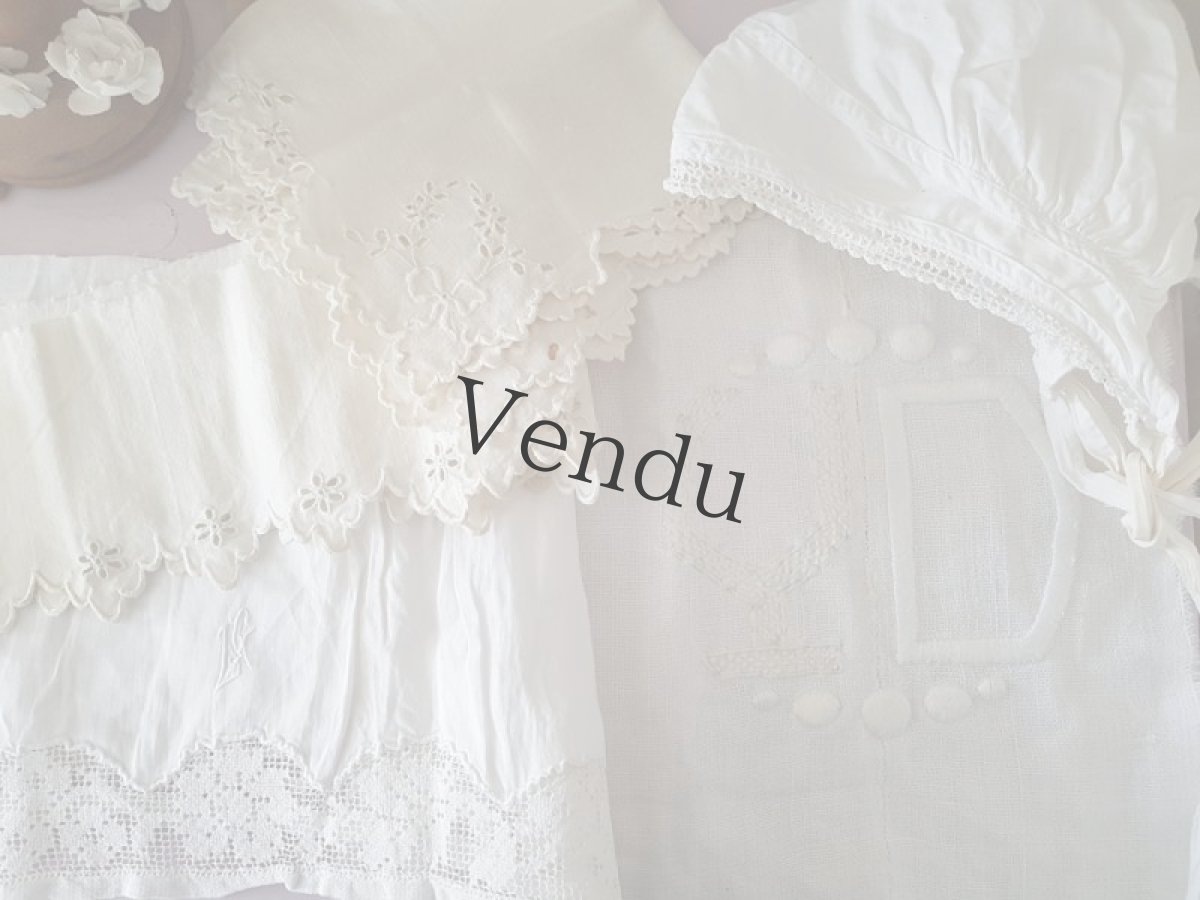 画像11: フランス蚤の市　アンティーク刺繍ワンピース入り端切れセット６種 (11)