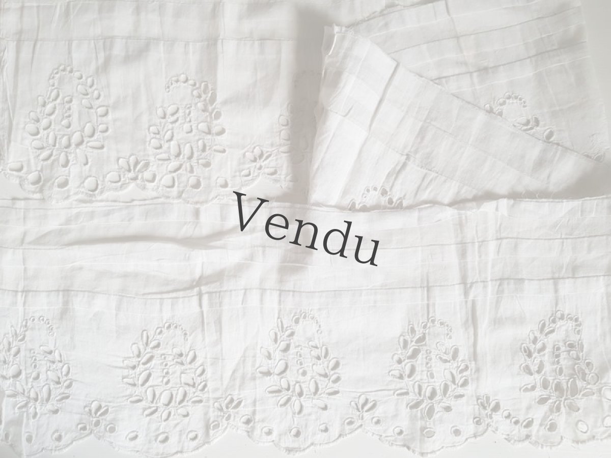 画像2: フランスアンティーク　カットワーク幅広レース 143cm (2)