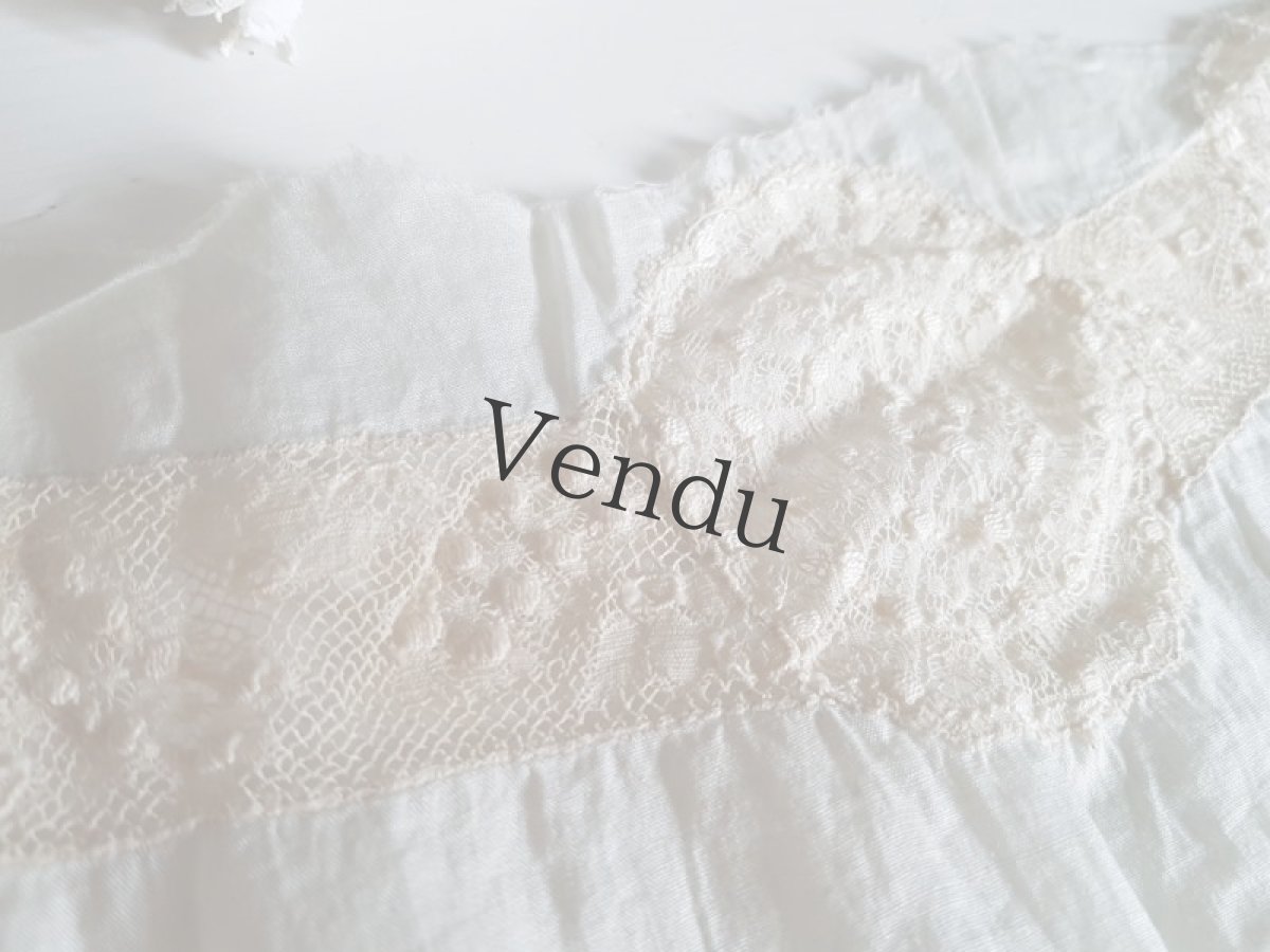 画像7: フランスアンティーク　パウダーブルーの端切れ (7)