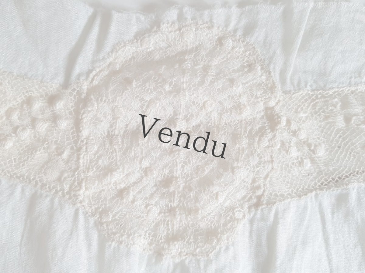 画像8: フランスアンティーク　パウダーブルーの端切れ (8)