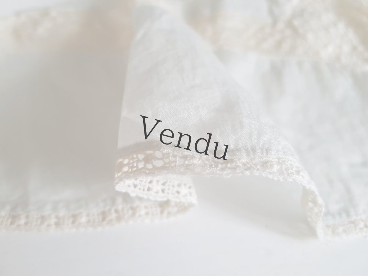 画像10: フランスアンティーク　パウダーブルーの端切れ (10)