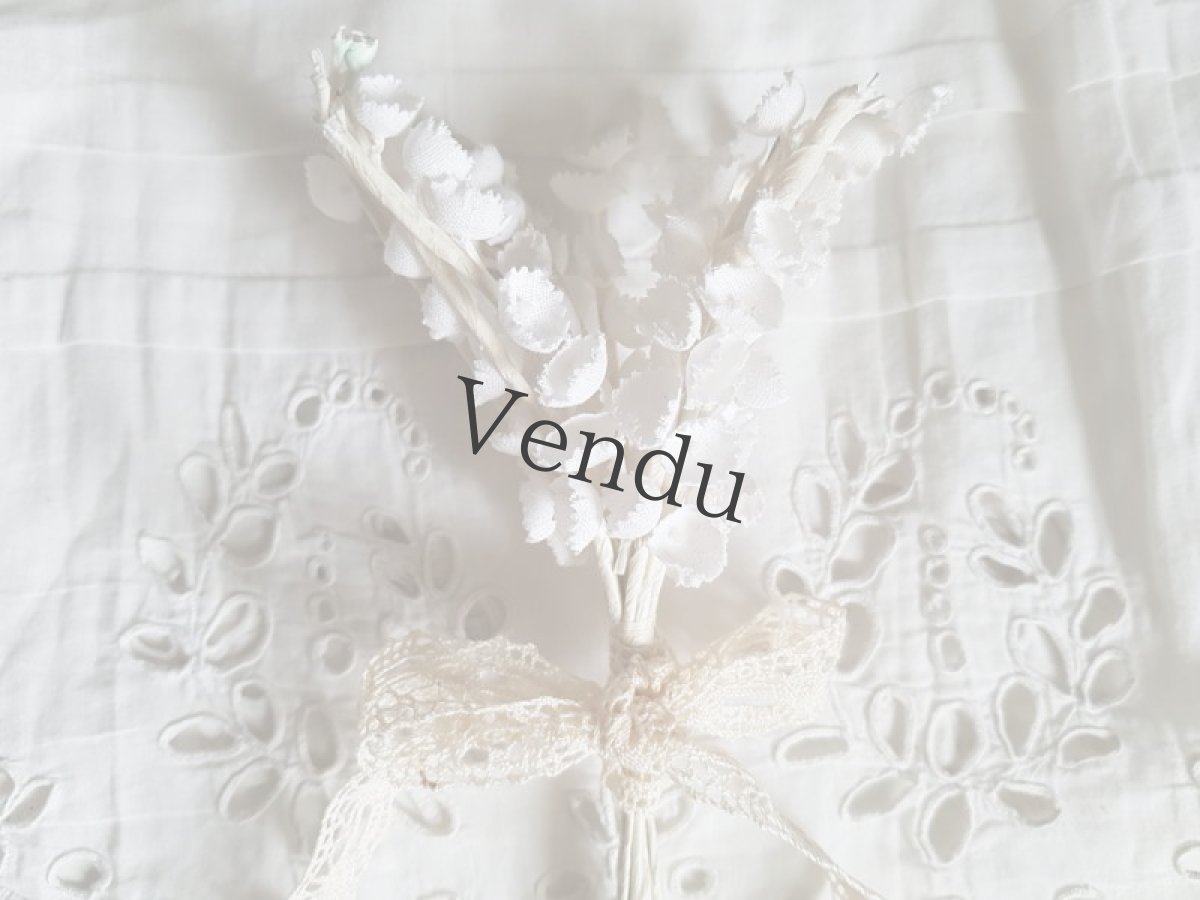 画像2: フランスヴィンテージ　鈴蘭の布花ブーケ　白 (2)