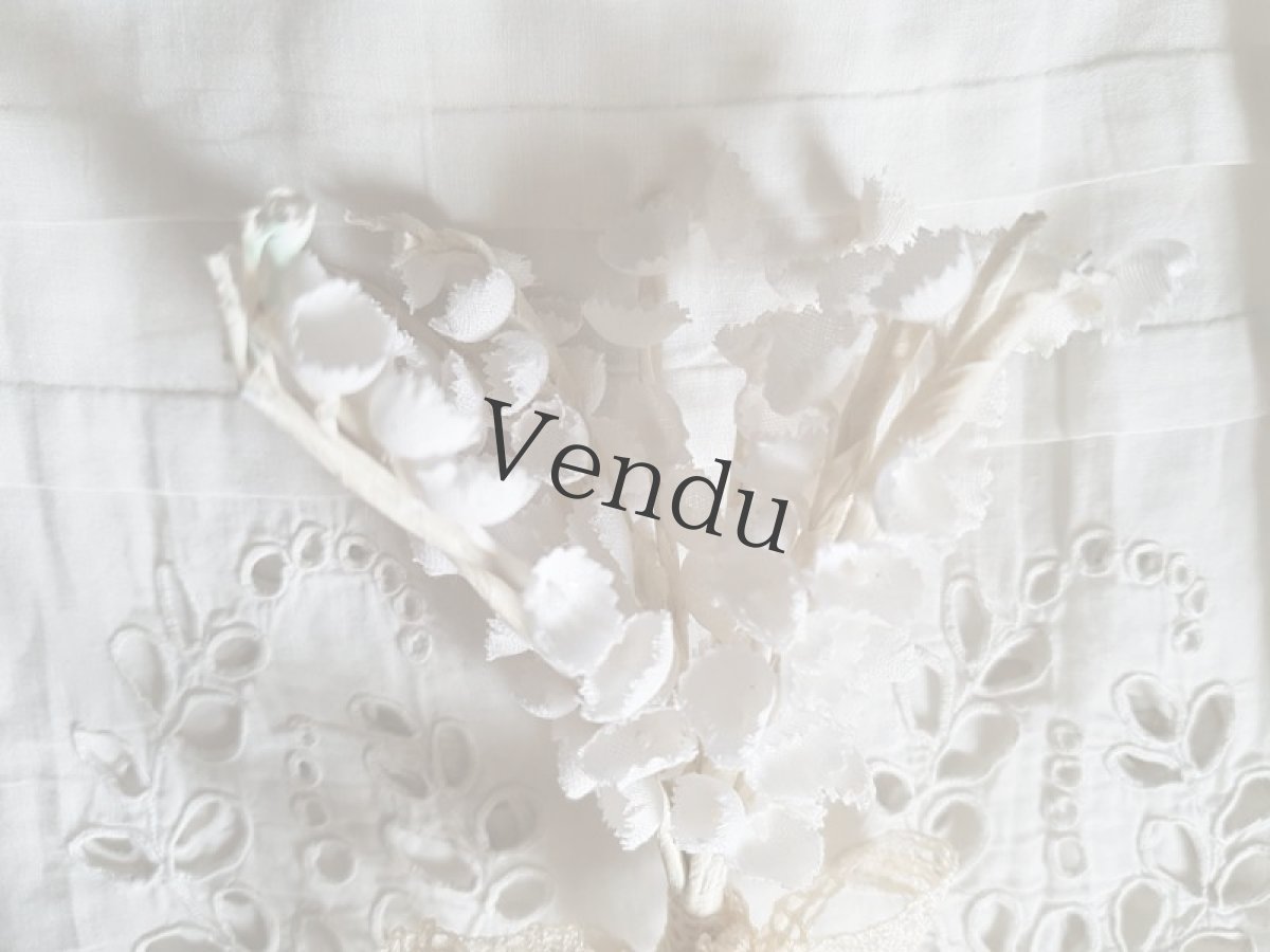 画像3: フランスヴィンテージ　鈴蘭の布花ブーケ　白 (3)