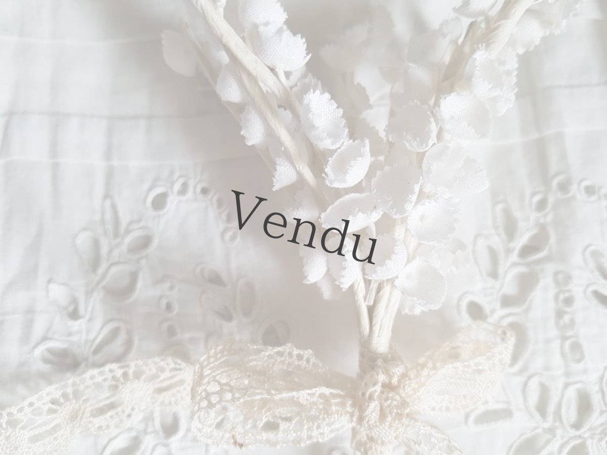 画像4: フランスヴィンテージ　鈴蘭の布花ブーケ　白 (4)