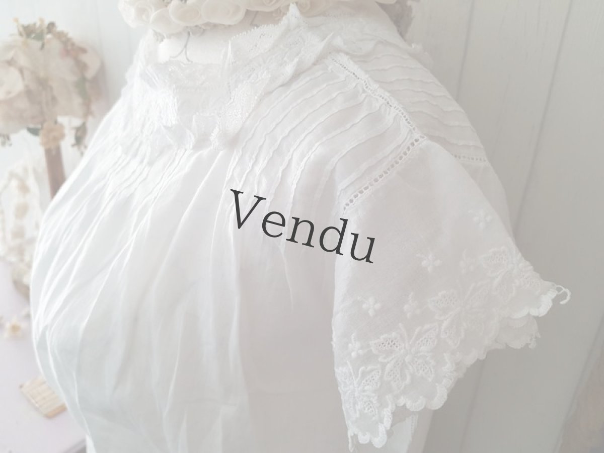 画像6: フランスヴィンテージ　フレンチスリーブの可愛いトップス (6)