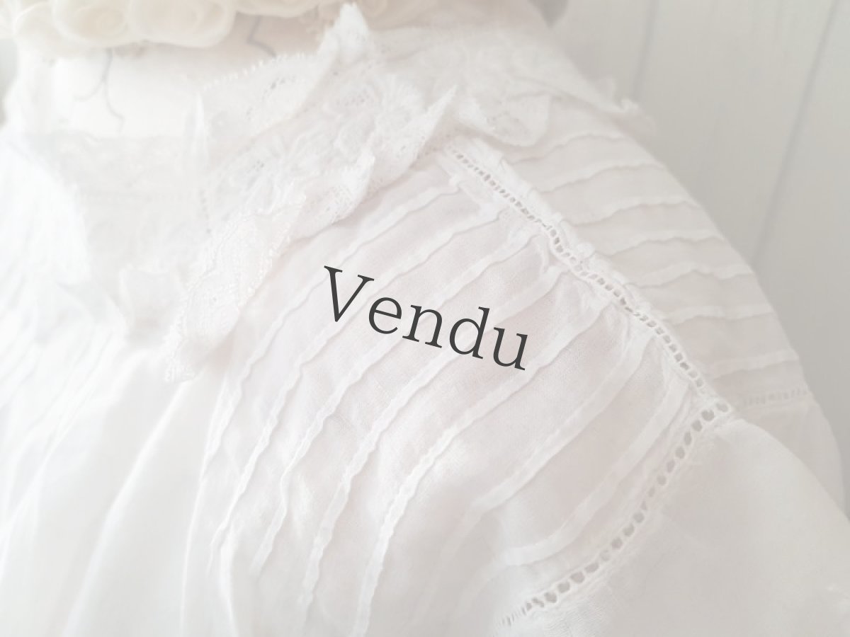 画像7: フランスヴィンテージ　フレンチスリーブの可愛いトップス (7)