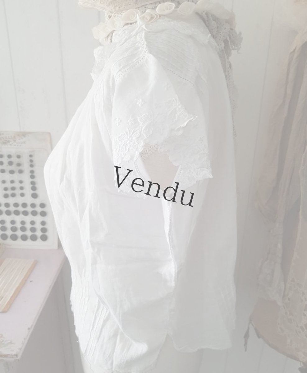 画像5: フランスヴィンテージ　フレンチスリーブの可愛いトップス (5)