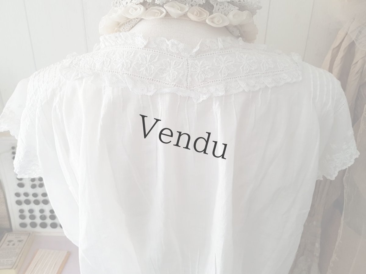 画像10: フランスヴィンテージ　フレンチスリーブの可愛いトップス (10)