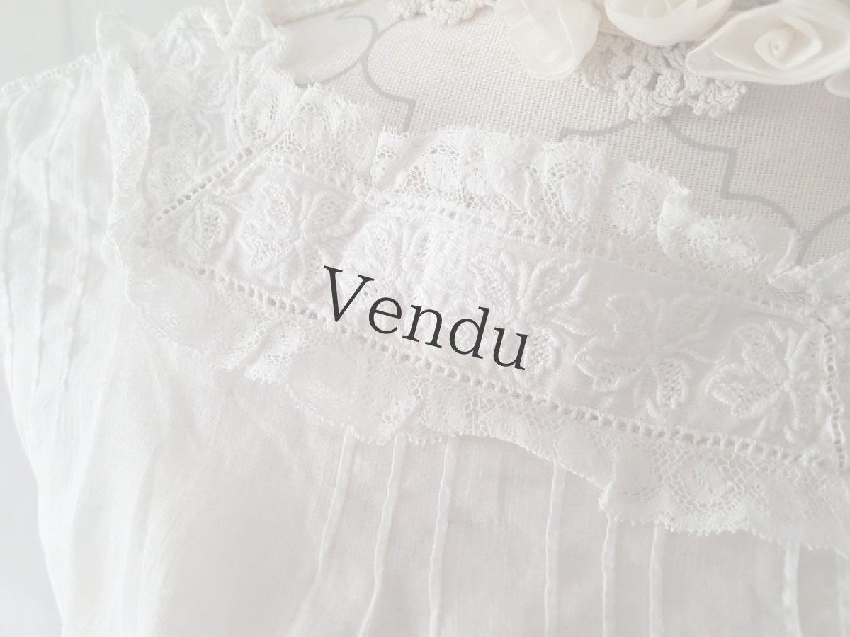 画像4: フランスヴィンテージ　フレンチスリーブの可愛いトップス (4)