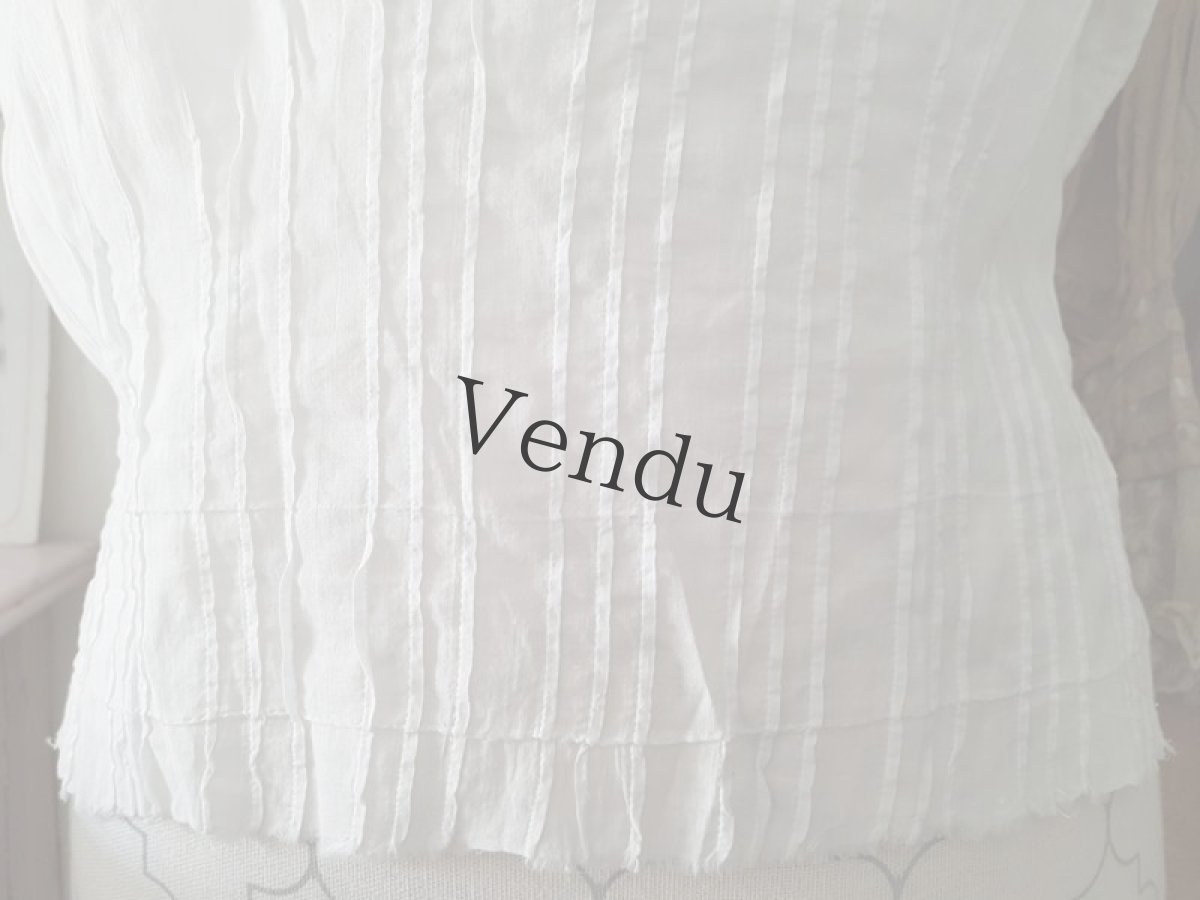 画像14: フランスヴィンテージ　フレンチスリーブの可愛いトップス (14)