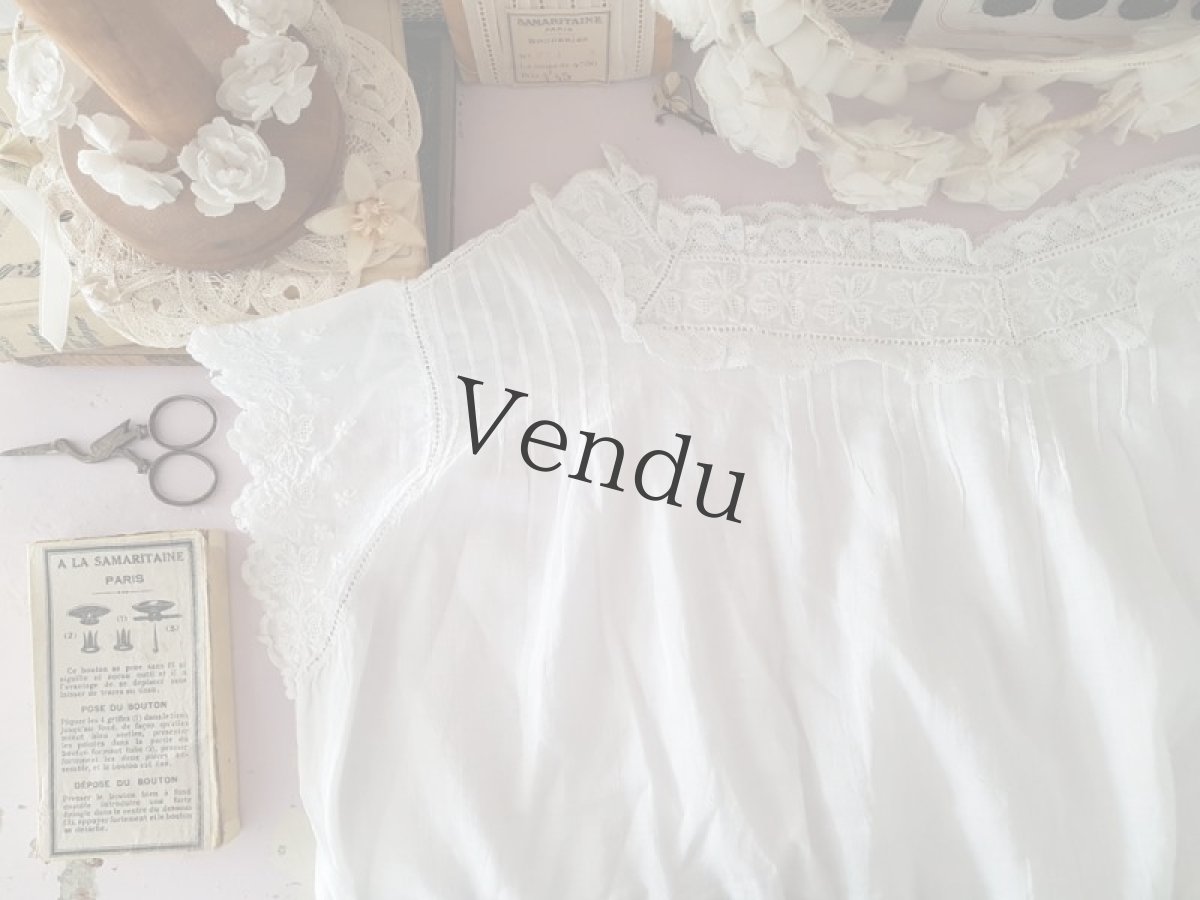 画像16: フランスヴィンテージ　フレンチスリーブの可愛いトップス (16)