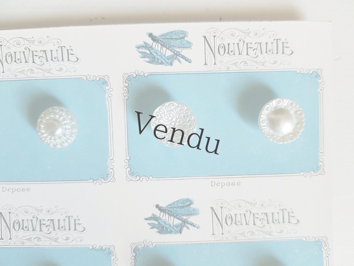 画像5: フランス蚤の市　パールペイントガラスボタンシート (5)