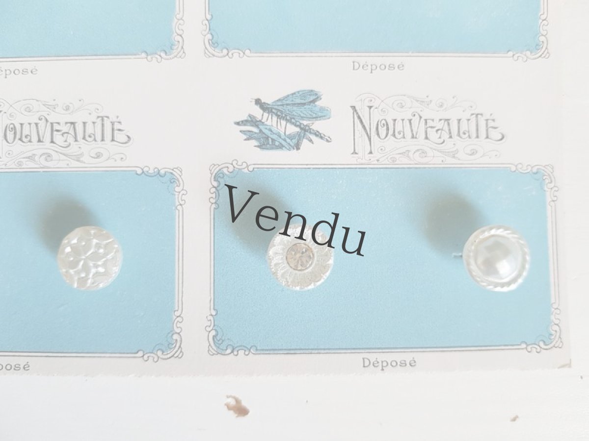 画像6: フランス蚤の市　パールペイントガラスボタンシート (6)