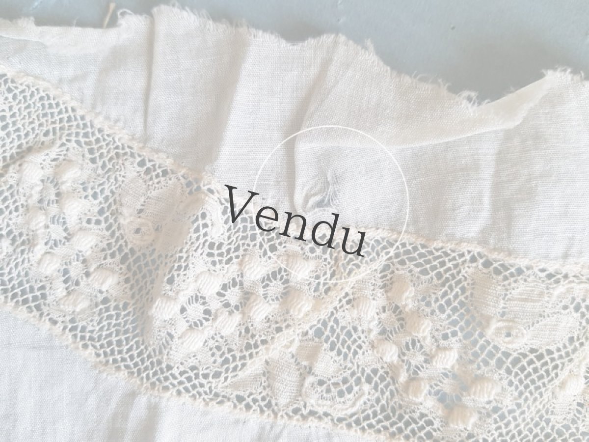 画像11: フランスアンティーク　パウダーブルーの端切れ (11)