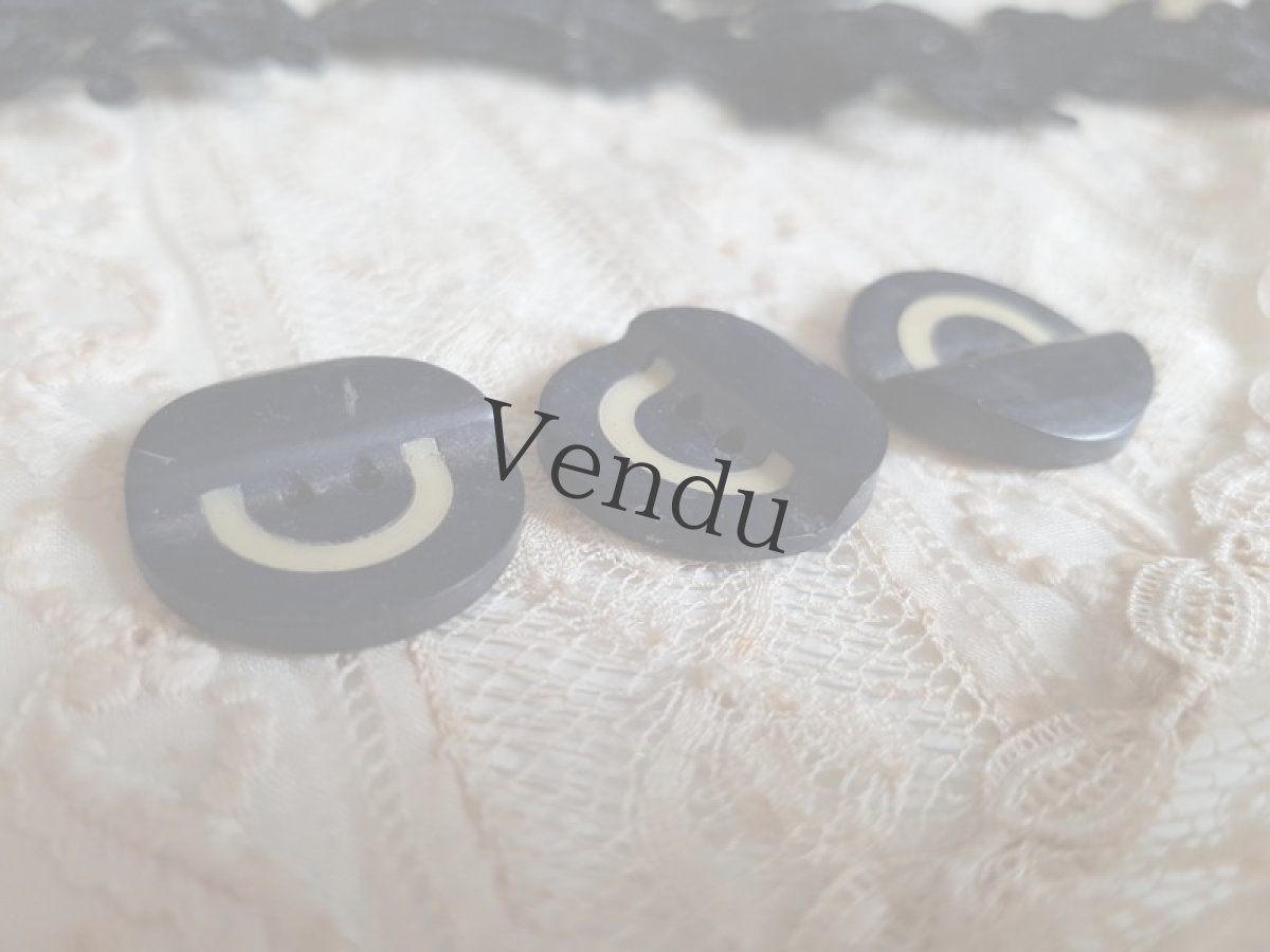 画像3: フランスアンティーク　アールデコガラリットボタン 22ｍｍ　３個セット (3)