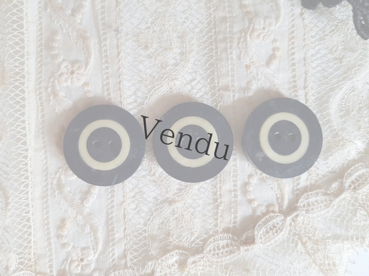 画像6: フランスアンティーク　アールデコガラリットボタン 22ｍｍ　３個セット (6)